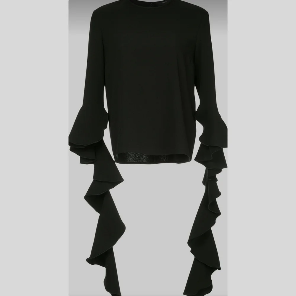 Ellery Emmeline Frill Sleeve Top - Black Size 6 - Picture 2 of 3